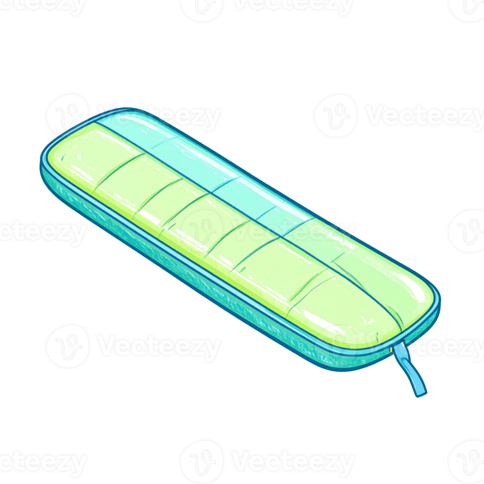 Light Green and Blue Pixel Art Sleeping Bag png
