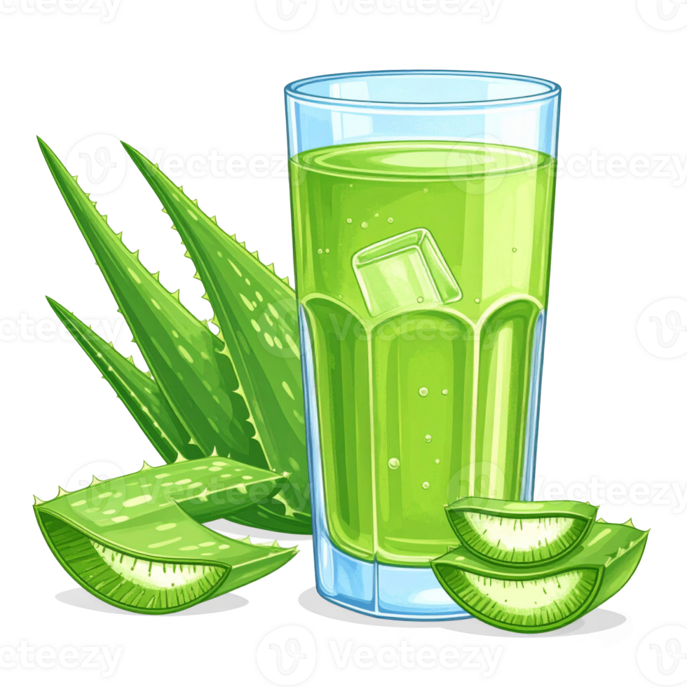 Refreshing Aloe Vera Juice with Ice png