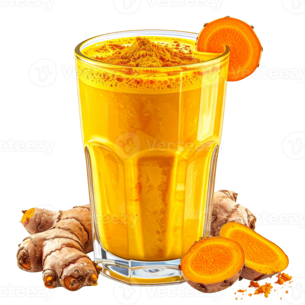 Golden Turmeric Smoothie with Carrot Garnish png