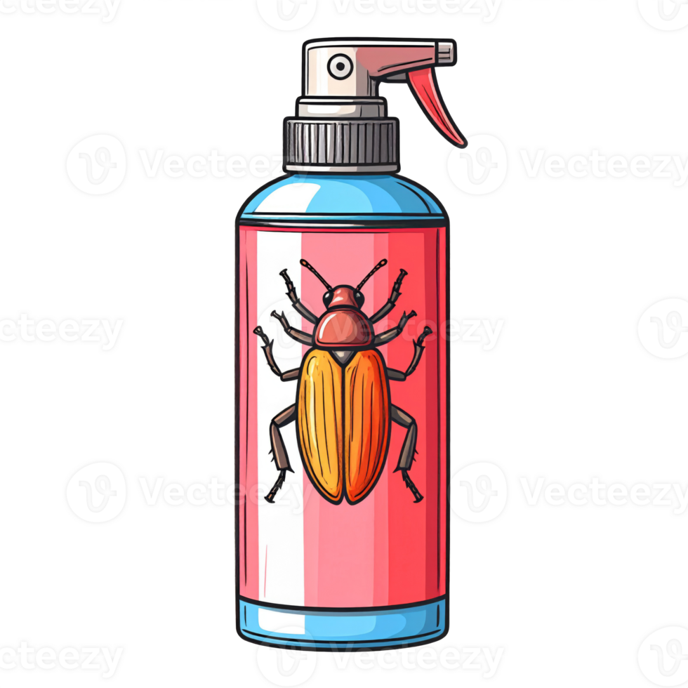 Red and Blue Pixel Art Bug Spray Bottle Illustration png