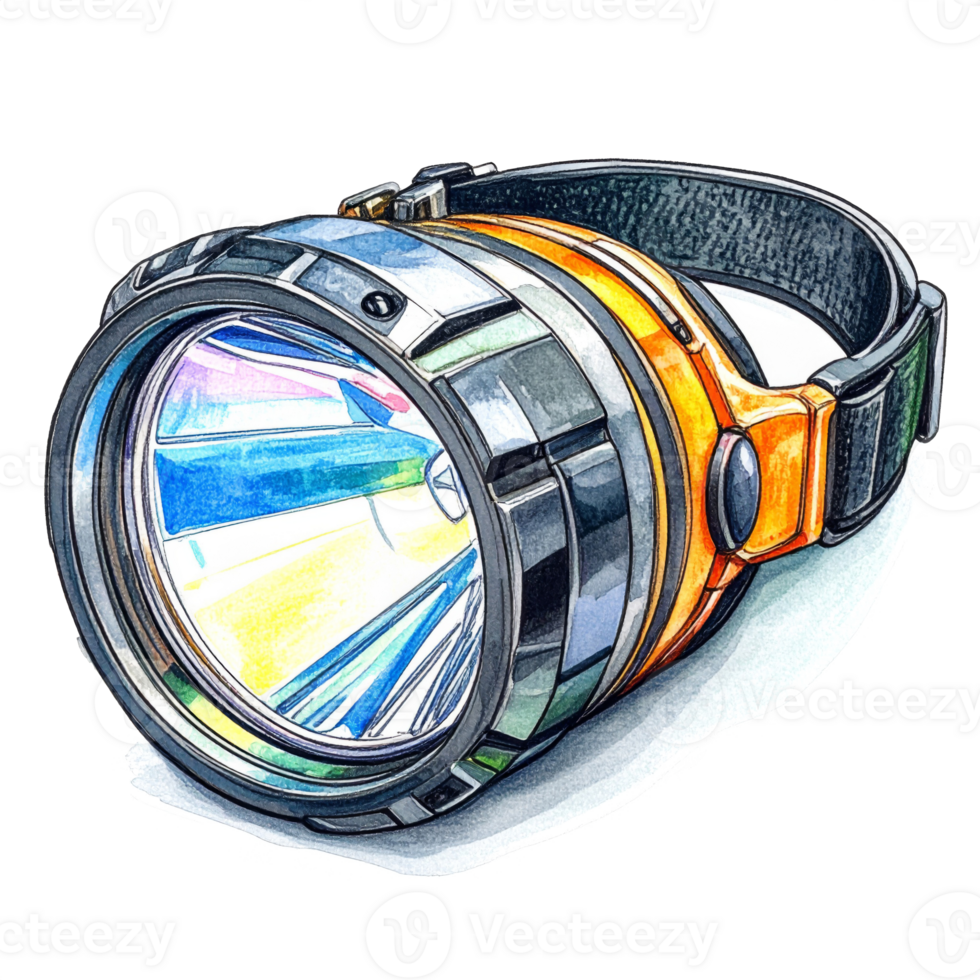 Bright Orange And Black Handheld Flashlight png