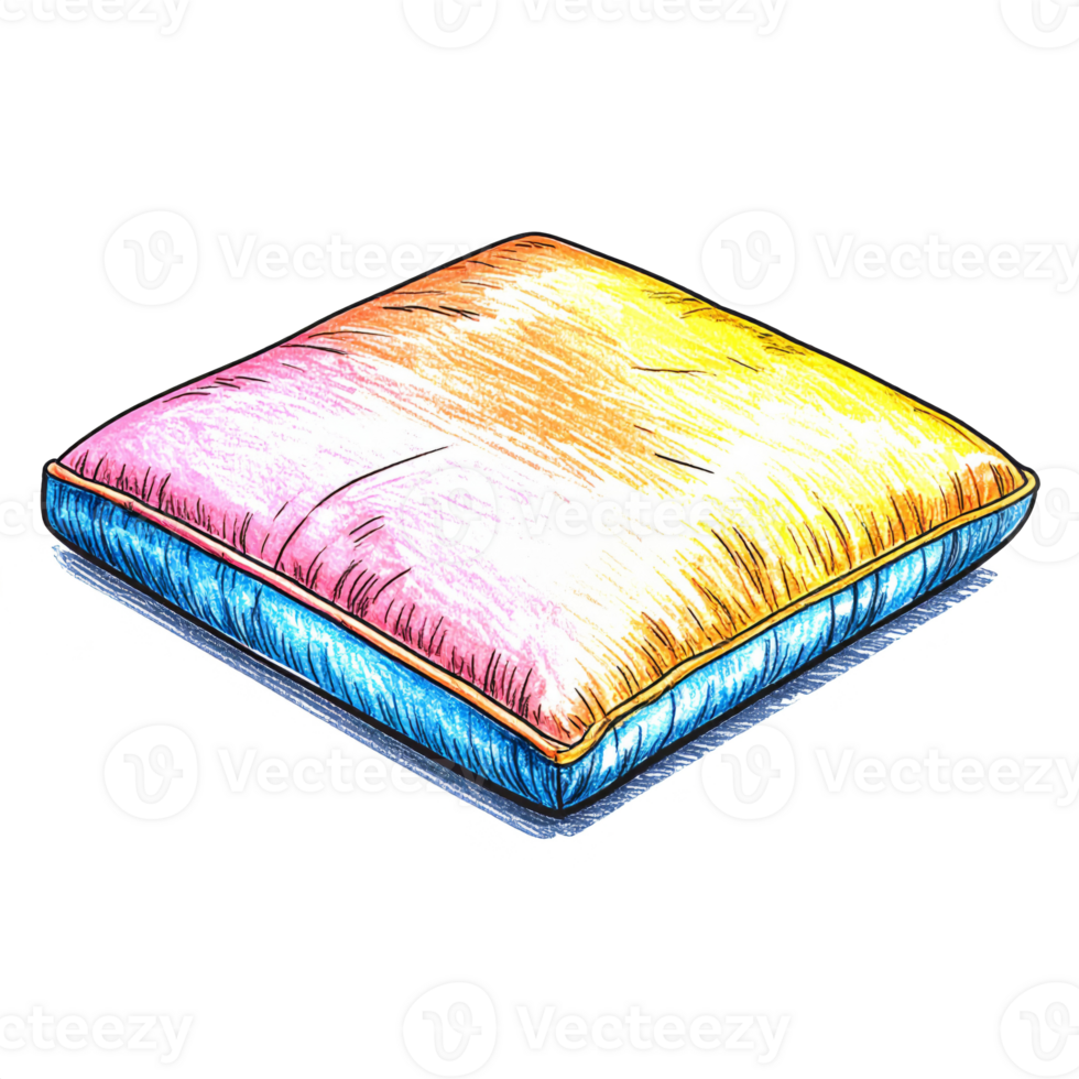 Colorful Square Pillow Illustration png