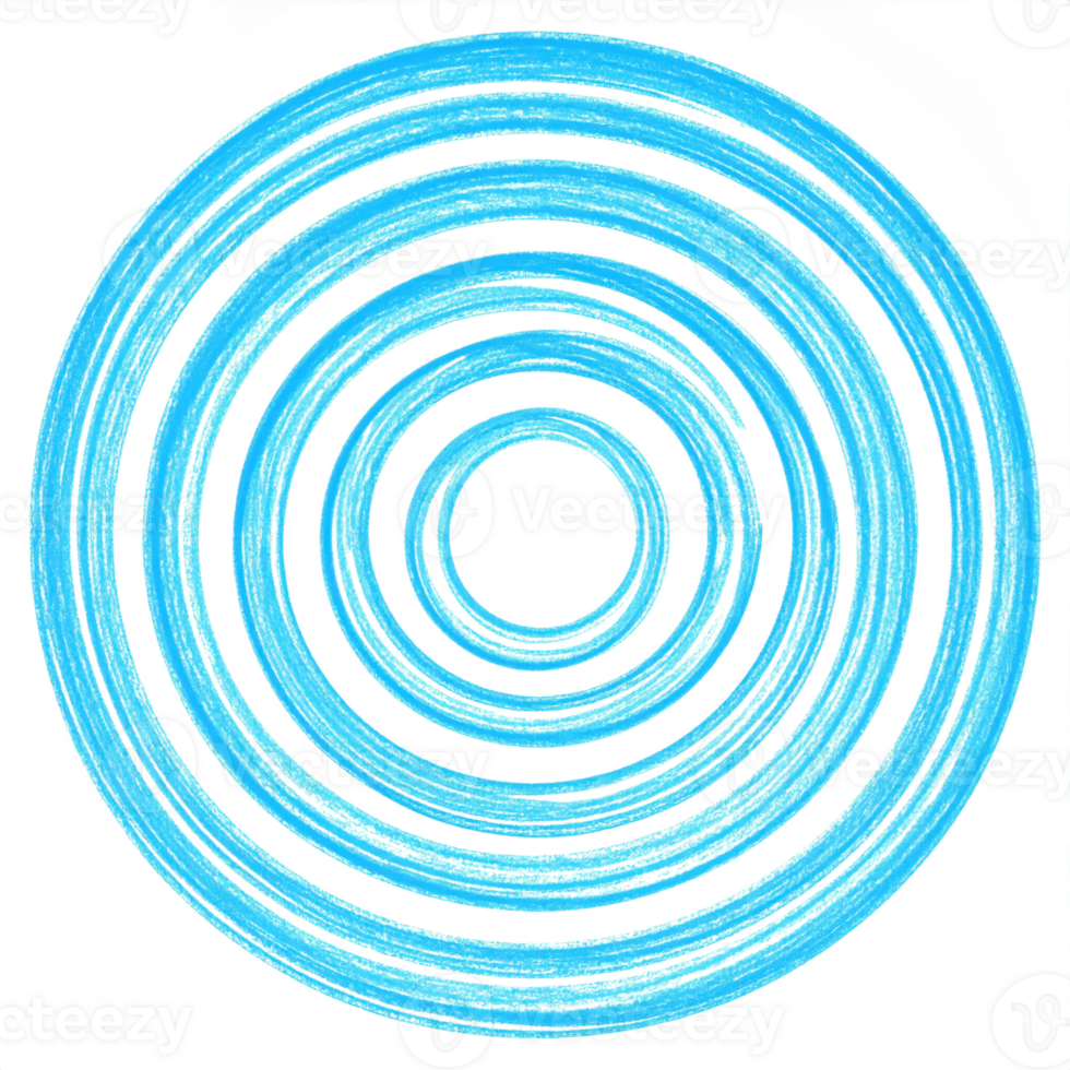 Abstract Concentric Blue Circles on Transparent Background png