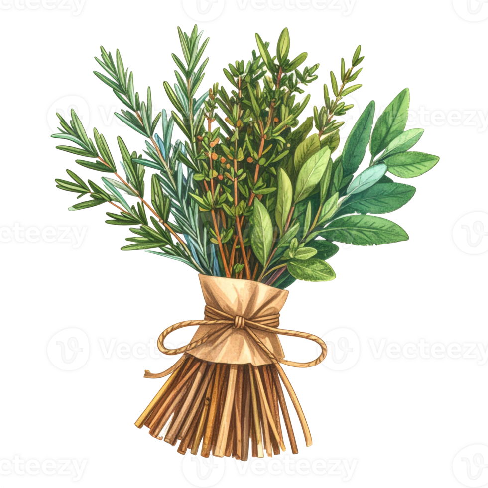 Rustic Herb Bouquet Illustration png