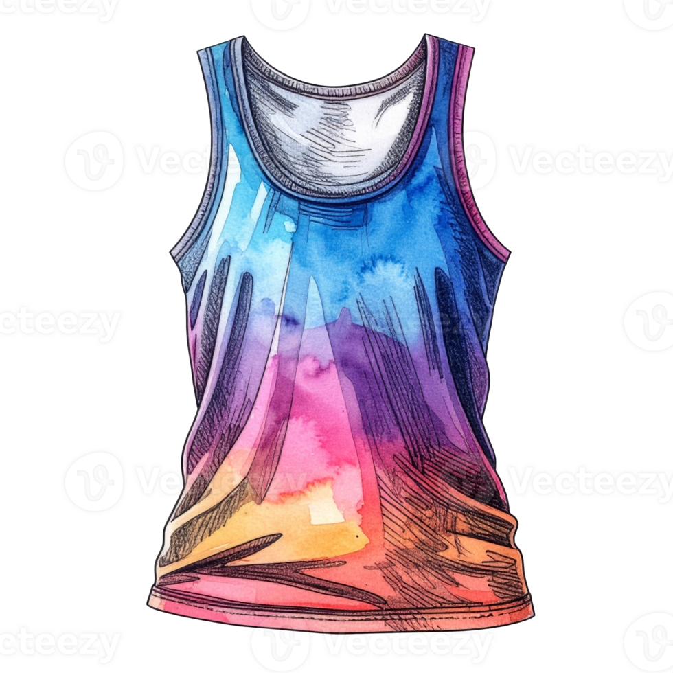 Watercolor Rainbow Ombre Tank Top png