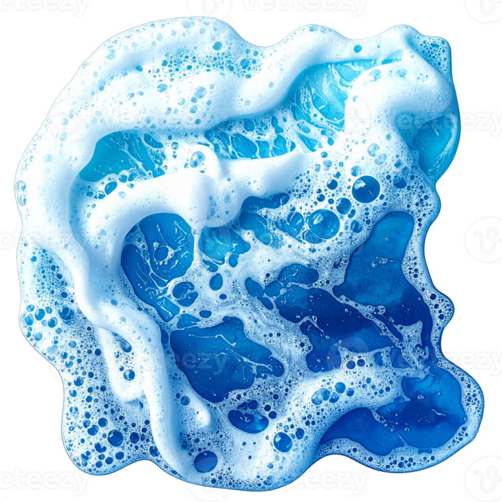 Abstract Blue and White Foam Texture with Bubbles png