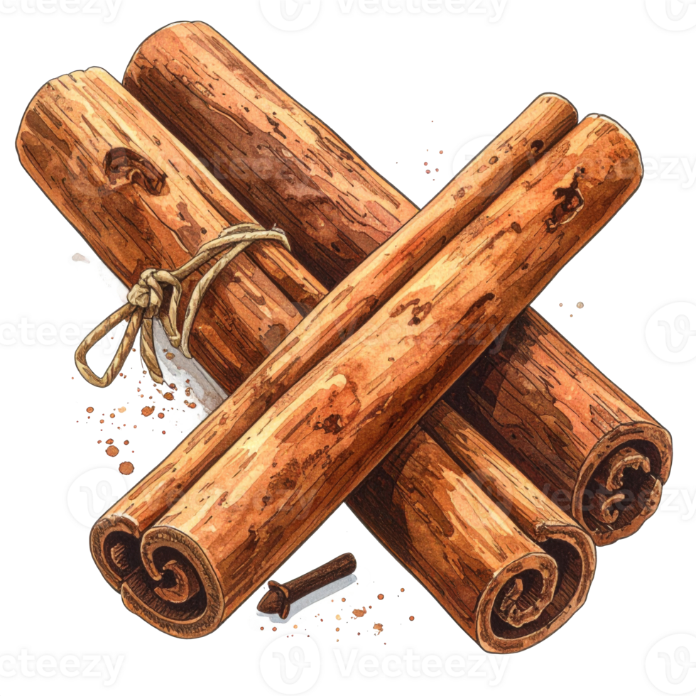 Brown Cinnamon Sticks Bundle with Clove on Transparent png