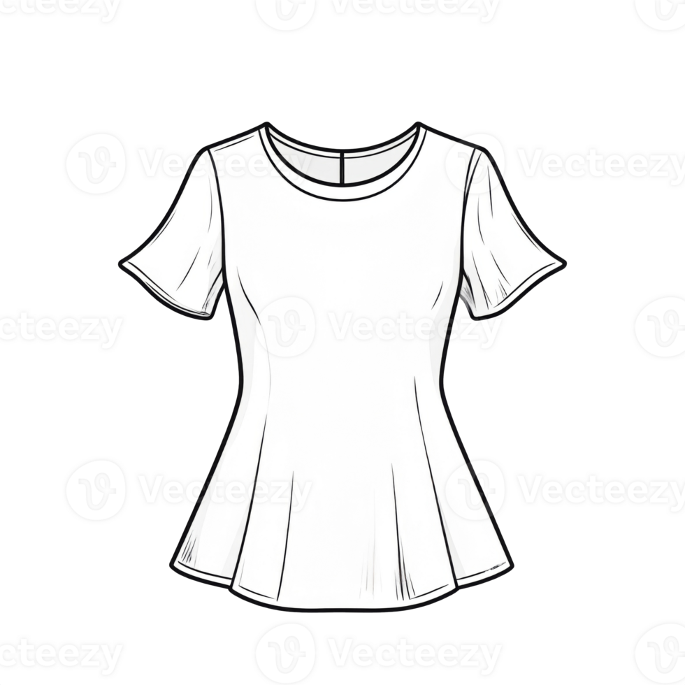White Peplum Blouse Short Sleeve Fitted Top Design png
