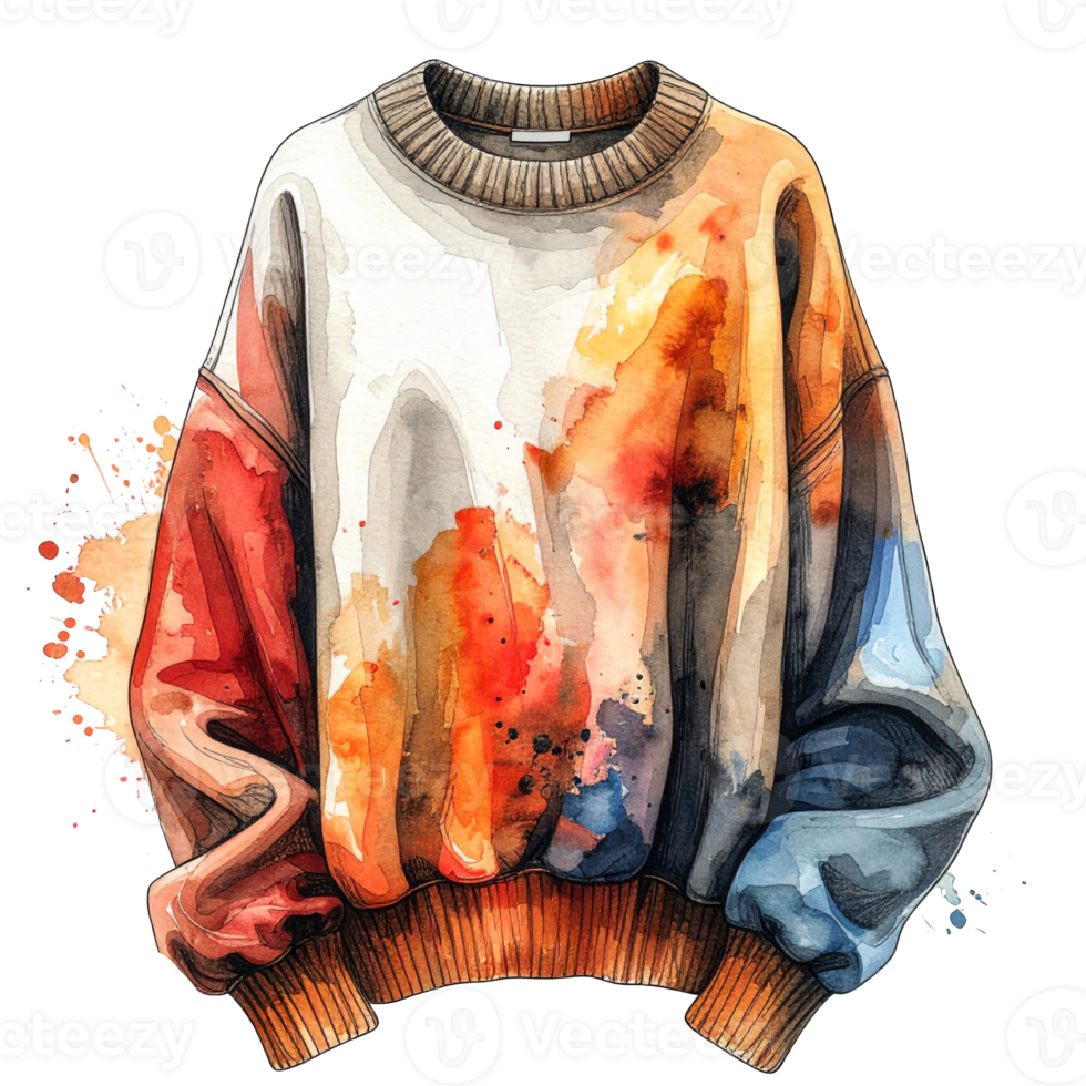 Watercolor Autumn Sweater Design png