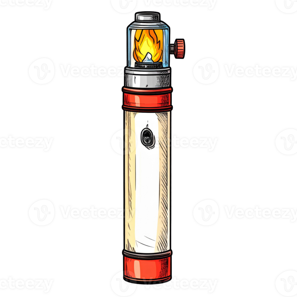 Red and White Camping Lighter Illustration png