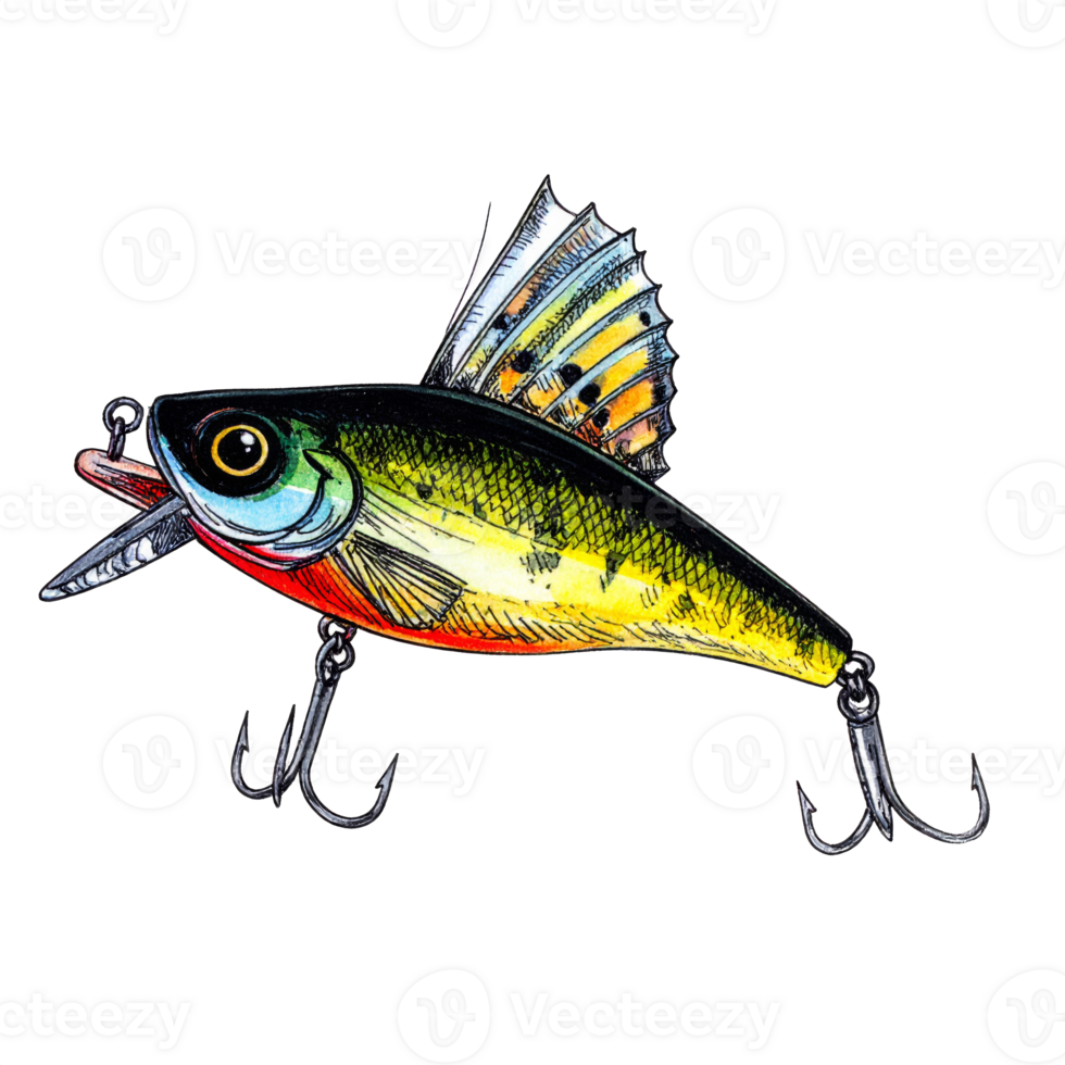 Detailed Illustration of a Fishing Lure png