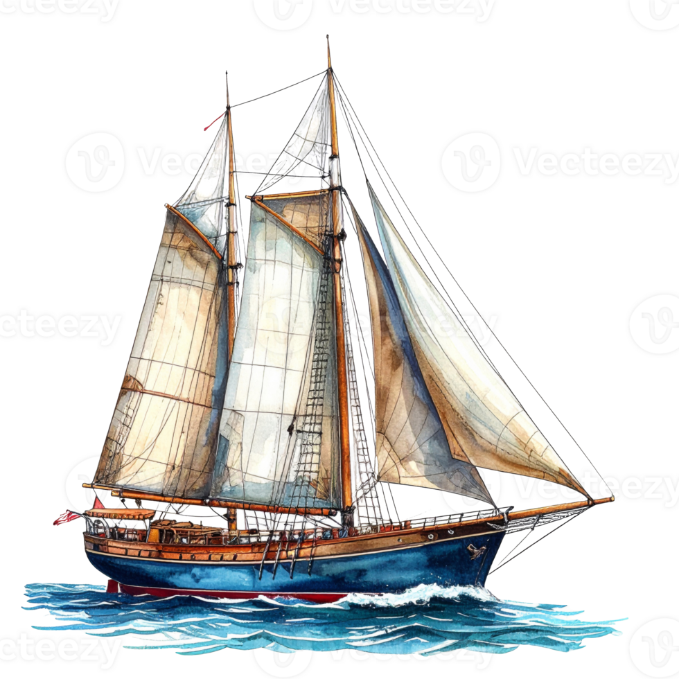 Vintage Sailing Ship on the Ocean png