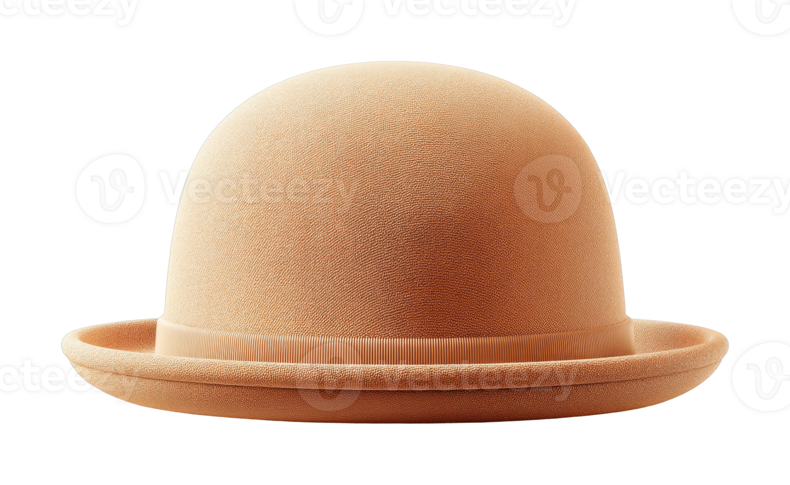 Retro bowler hat with felt texture on a white surface png