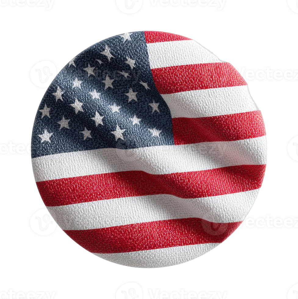Circular american flag with stars and stripes png