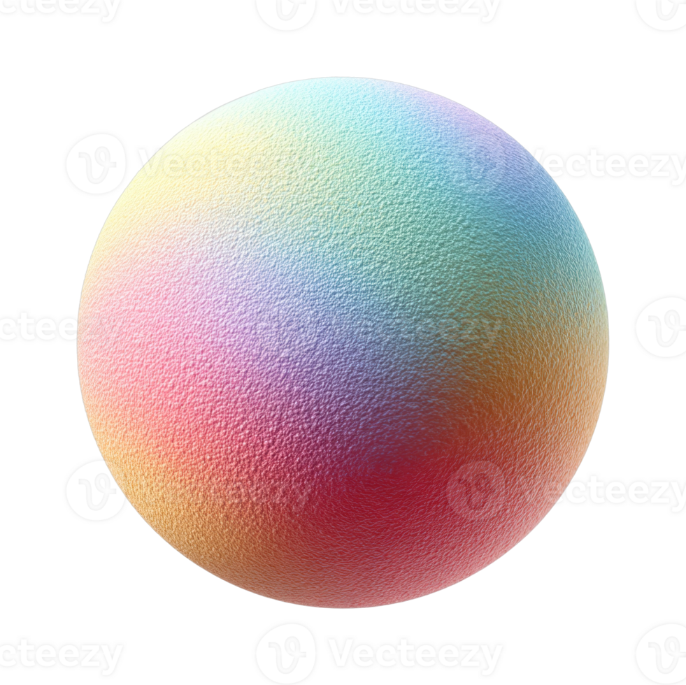 Colorful textured sphere with gradient surface in 3d design png