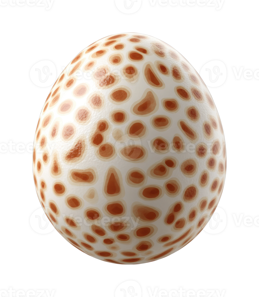 Speckled dinosaur egg with unique brown patterns png
