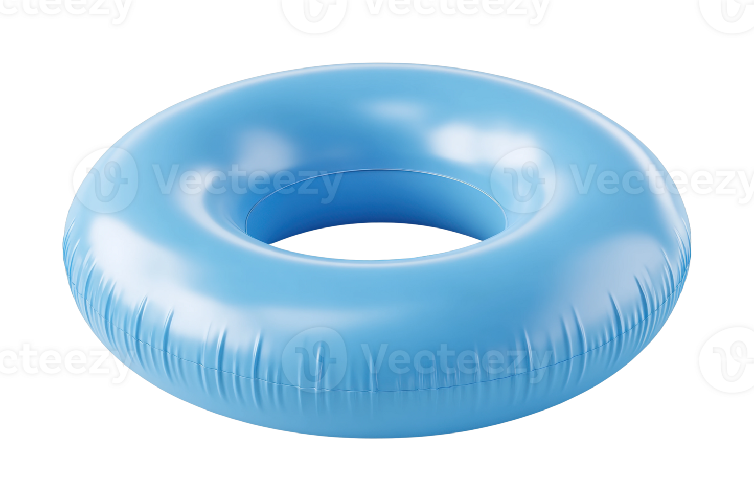 Blue inflatable ring floating pool toy for water fun png