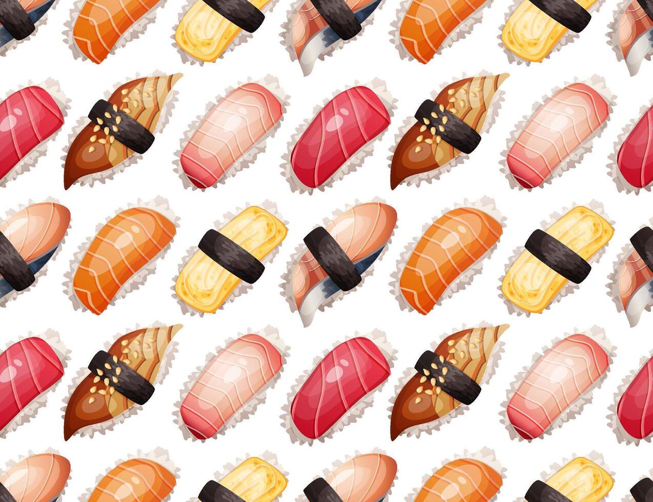 Sushi pattern design for backgrounds vector