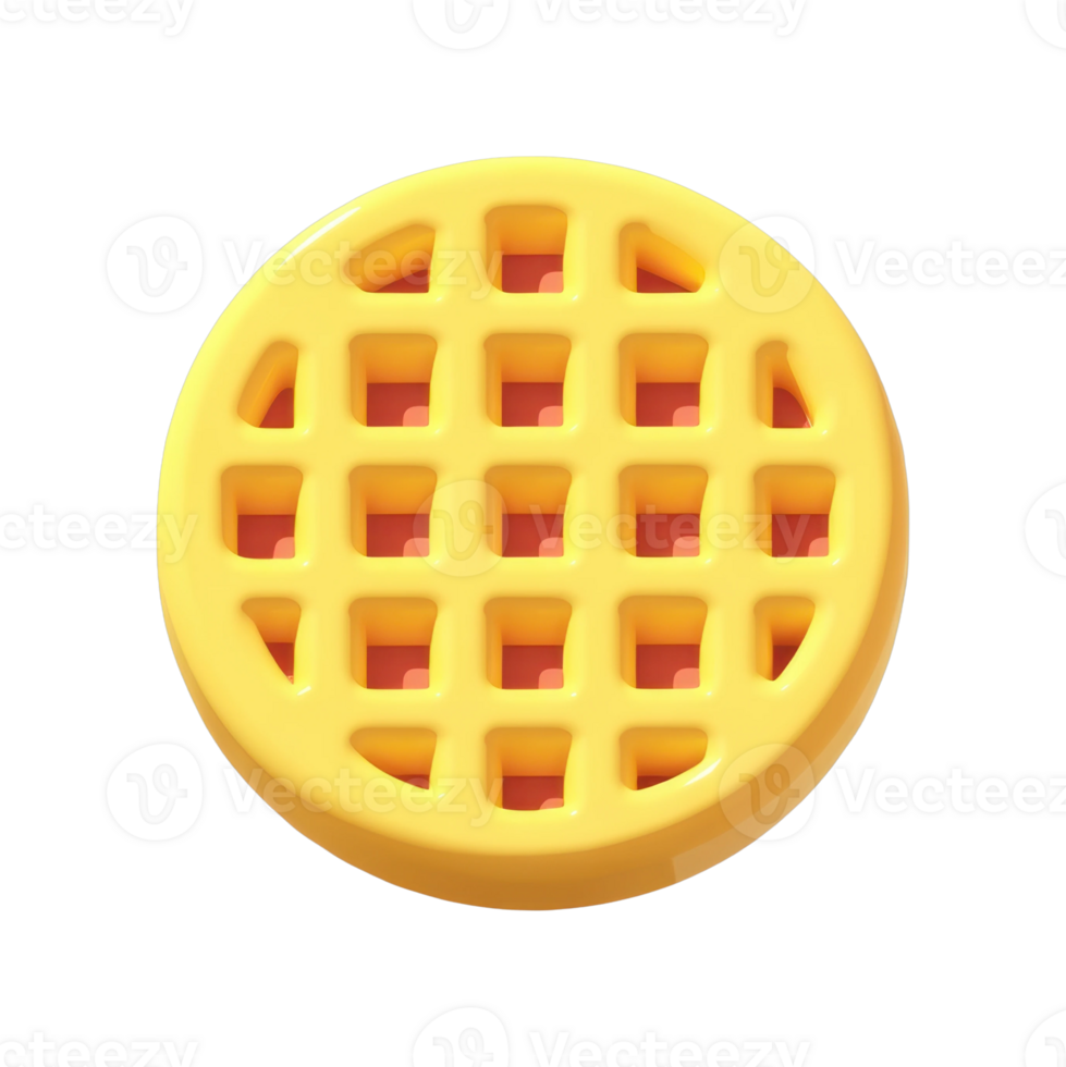 Yellow round waffle icon with grid design png