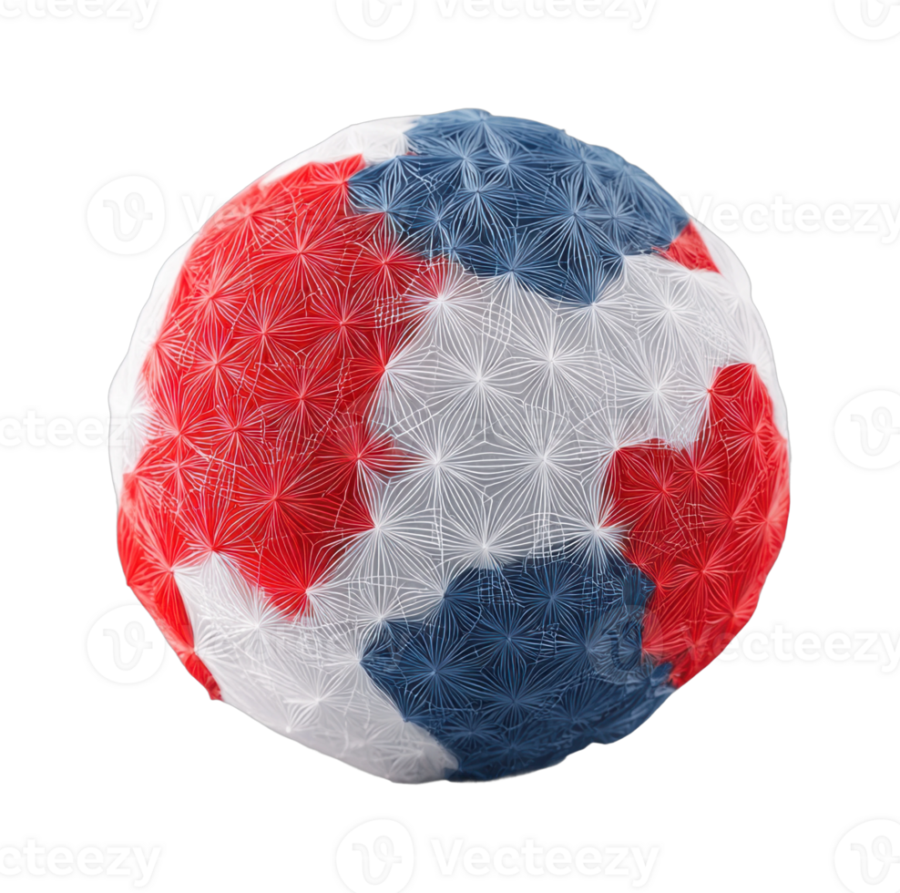 Textured red and blue sphere with geometric patterns png