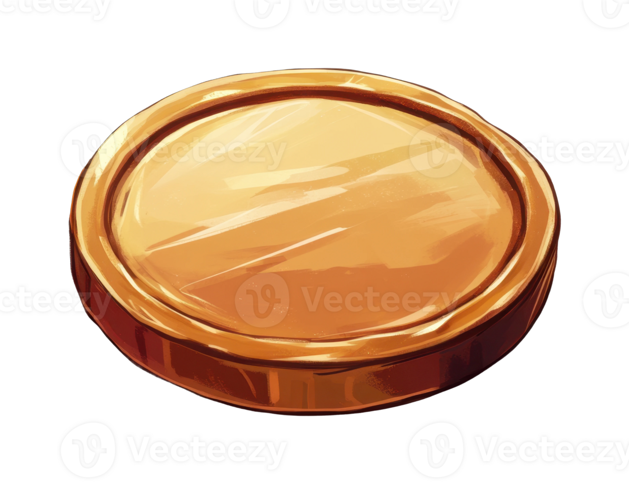 Shiny gold coin with textured surface and smooth edges png