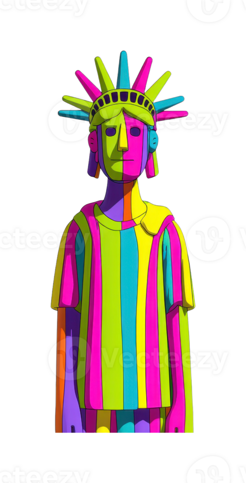 Colorful abstract statue of liberty interpretation png