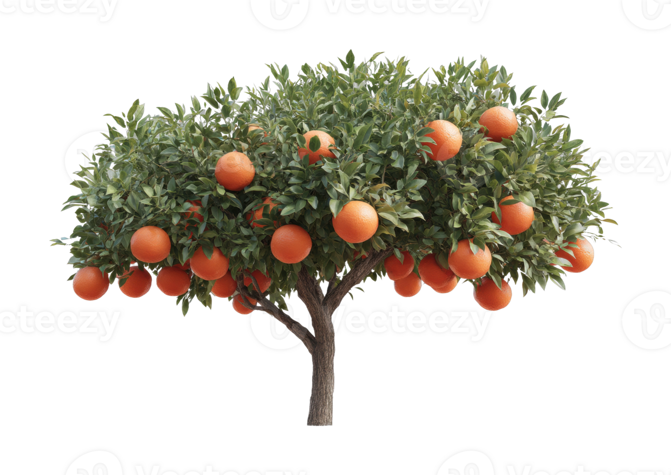 Lush orange tree loaded with ripe oranges png