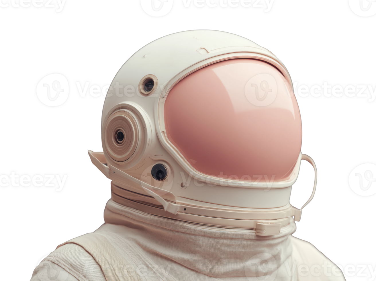 Futuristic space helmet with pink visor png