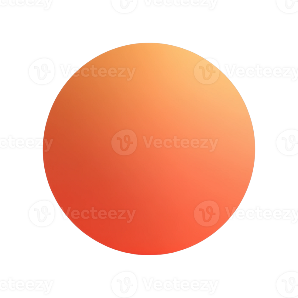 Gradient sphere with orange to peach transition png