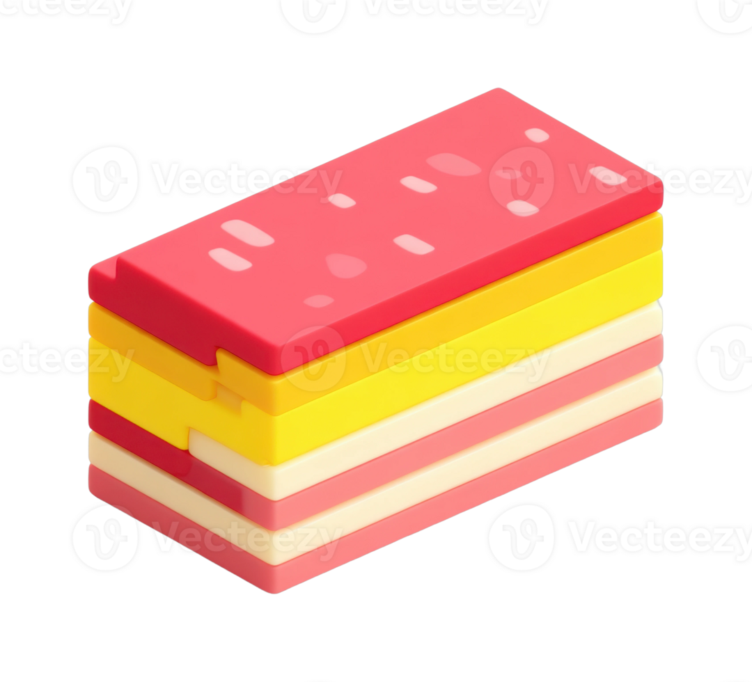Colorful rectangular toy blocks stacked in alternating layers png