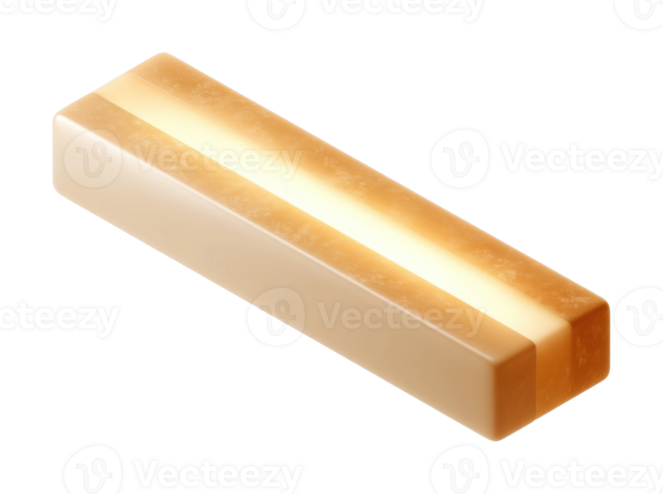 Rectangular beige soap bar with light highlighting and texture details png