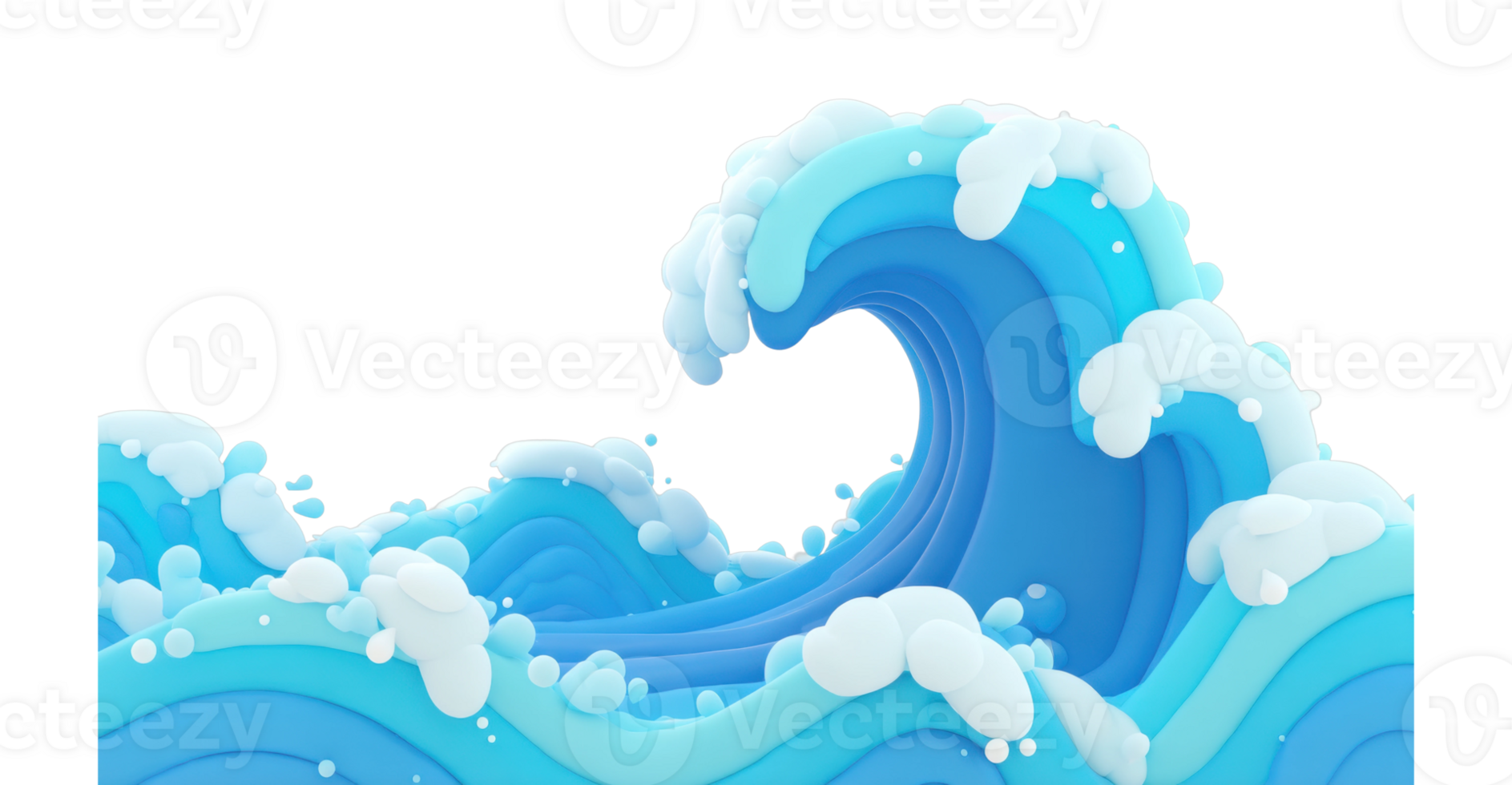 Dynamic ocean waves with foam in motion png