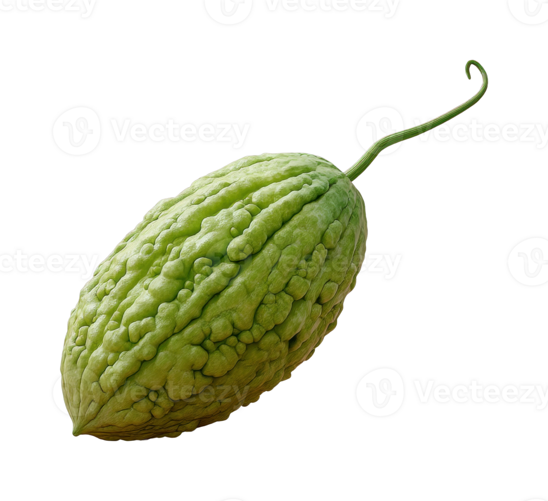 Detailed bitter melon isolated on a black surface png
