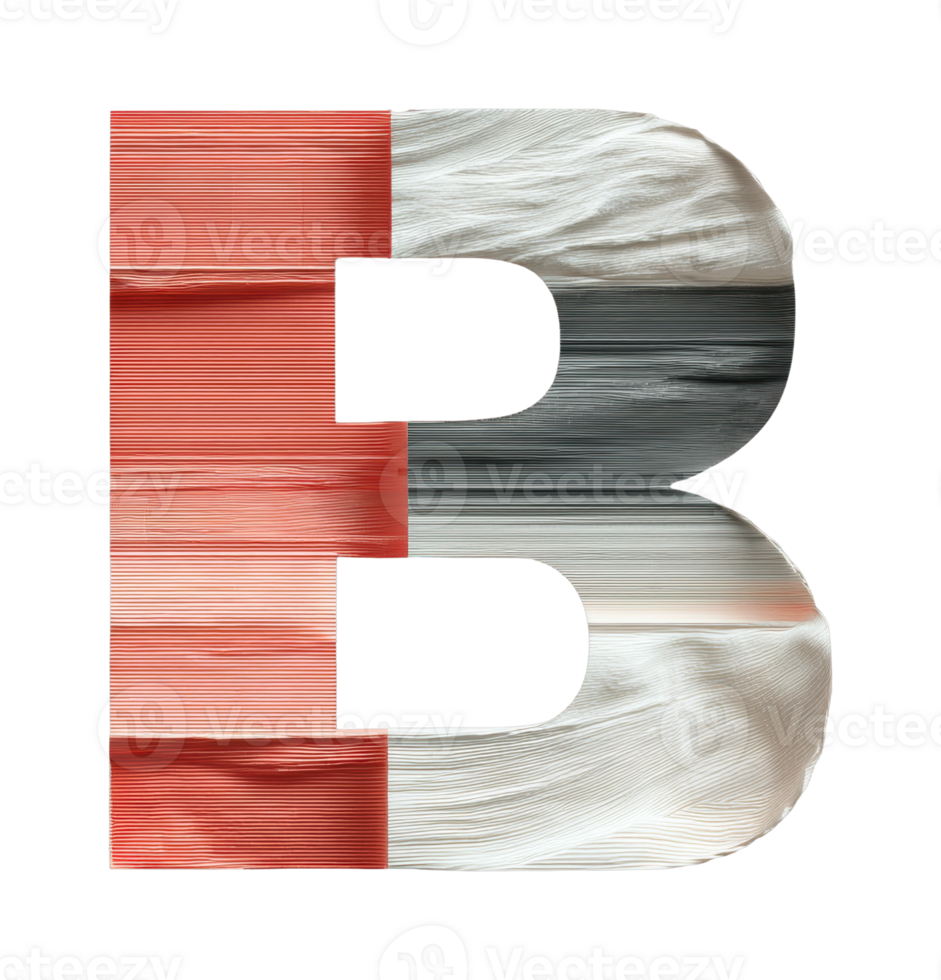 Textured brush stroke letter b with mixed colors png