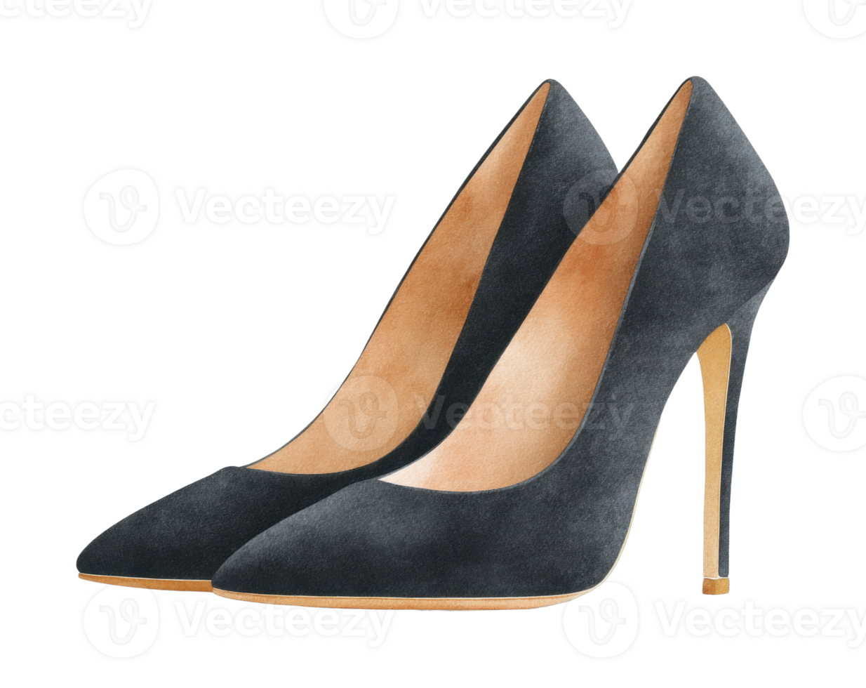 Elegant high heel shoes with stiletto heels and pointed toes for fashionable women png