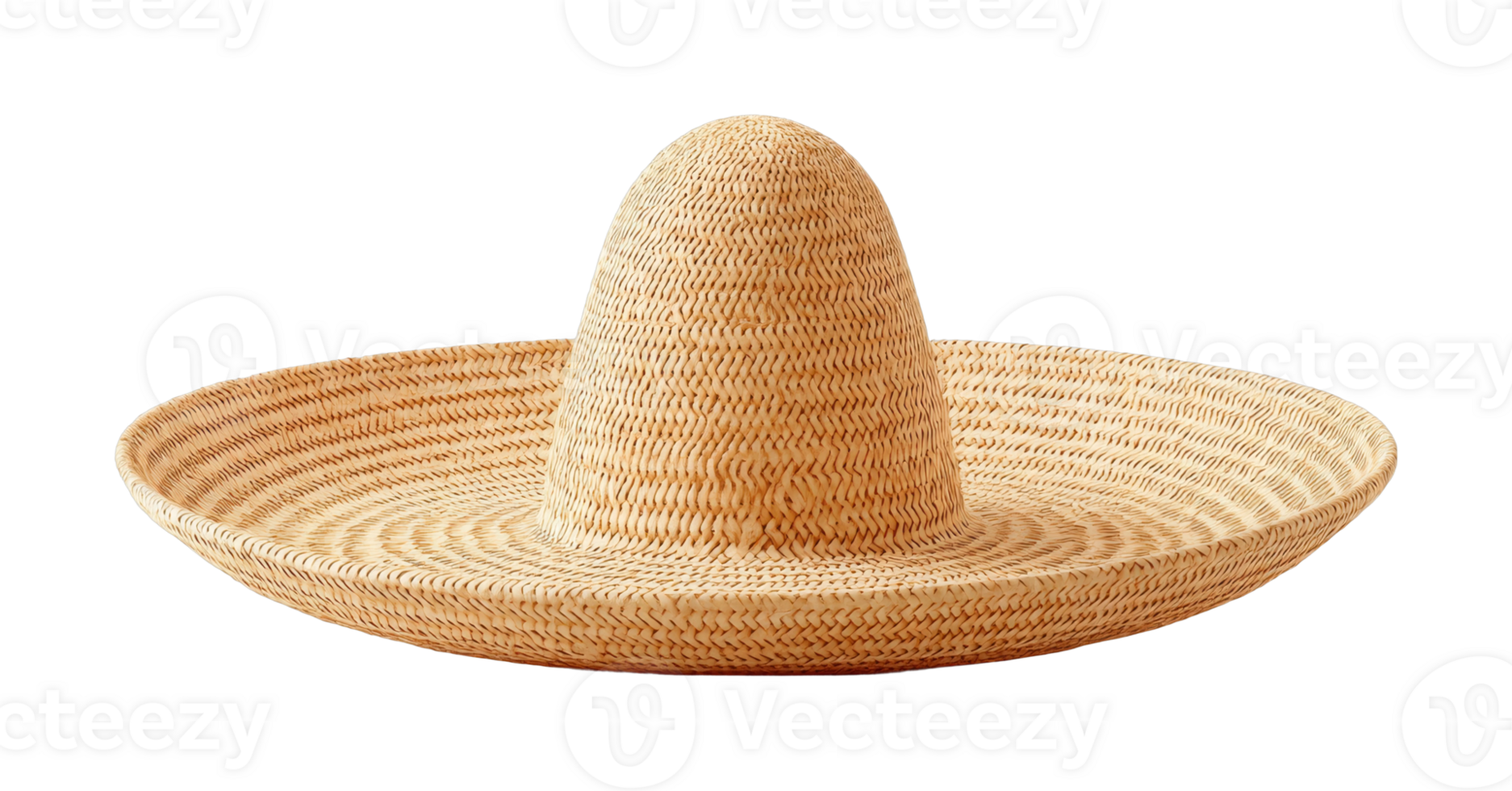 Traditional straw mexican sombrero on plain background reflecting cultural heritage png
