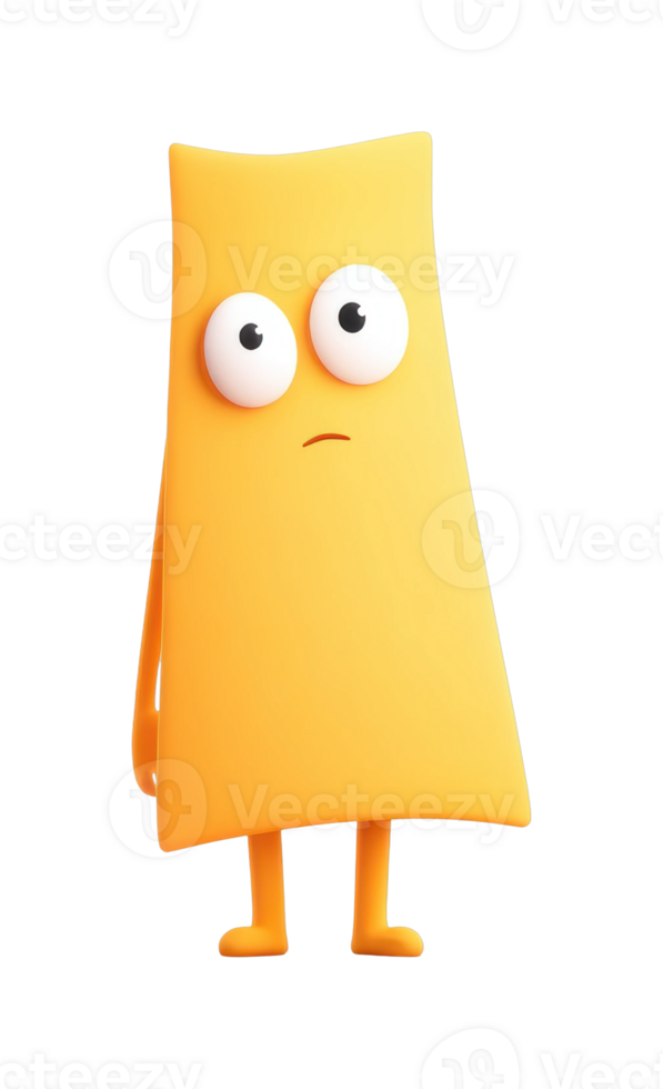 Yellow animated character with surprised expression png