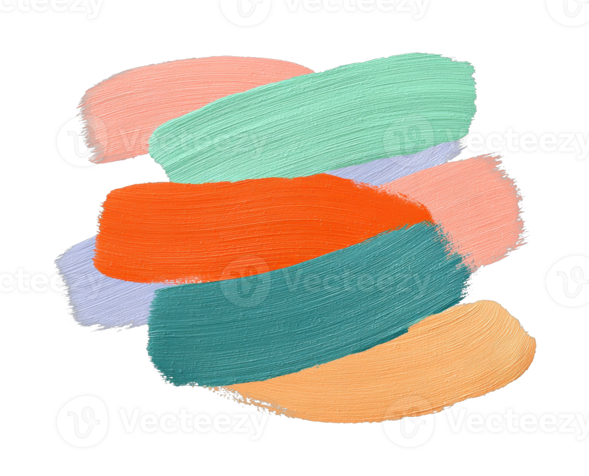 Abstract brushstroke composition with vibrant colorful layers png