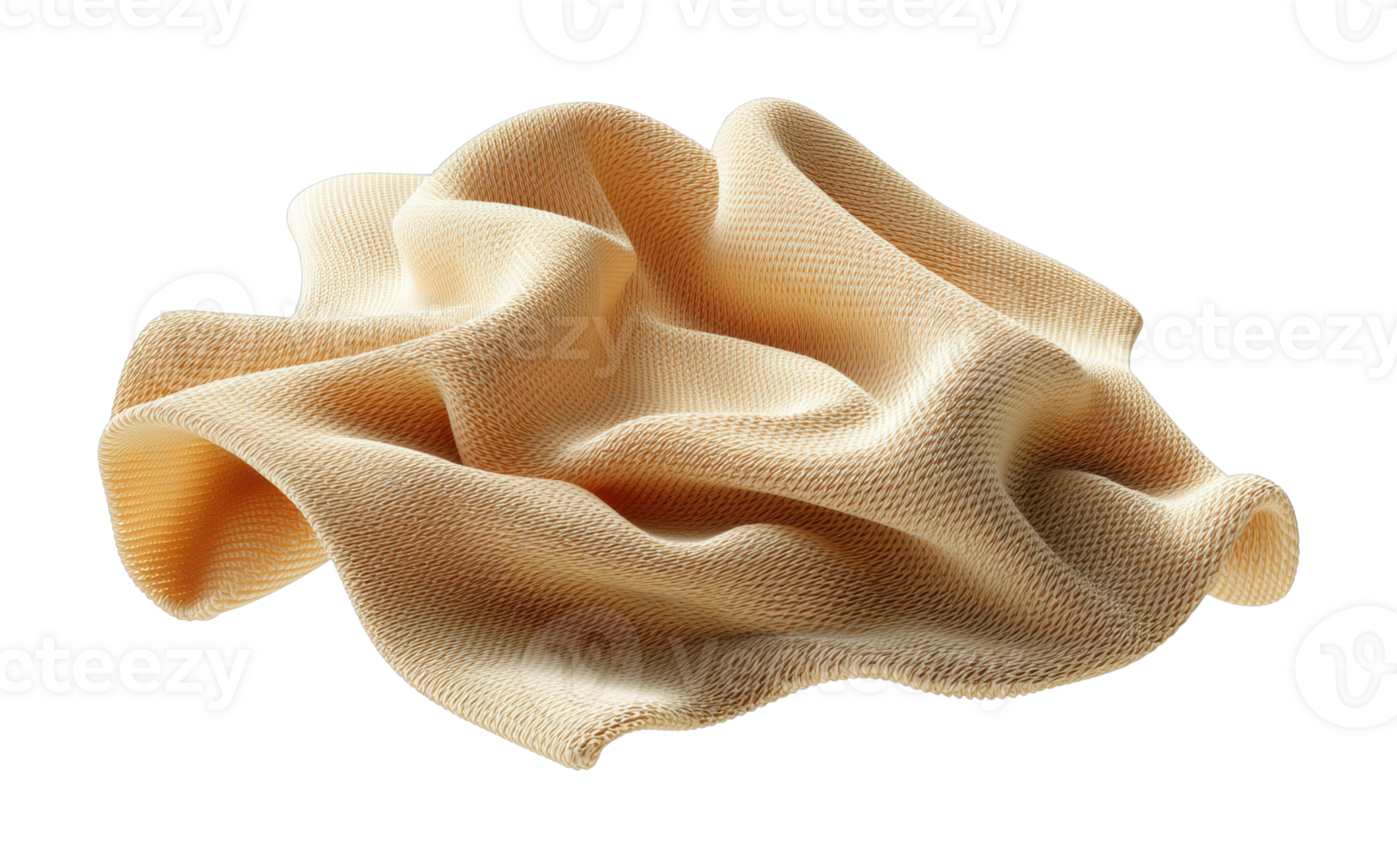 Abstract twisted fabric shape with intricate texture design png