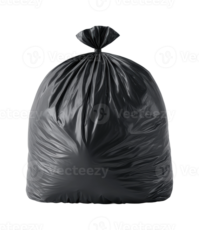 Large sealed garbage bag on plain background png