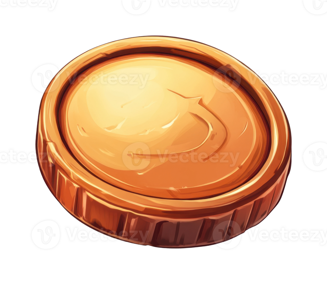 Golden coin with an intricate design and smooth edge png