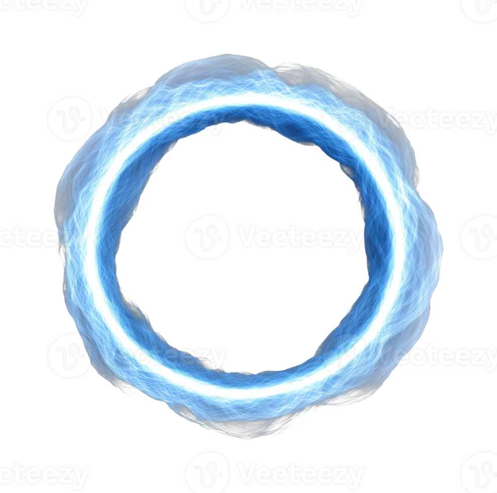 Glowing blue energy ring with dynamic light effects png