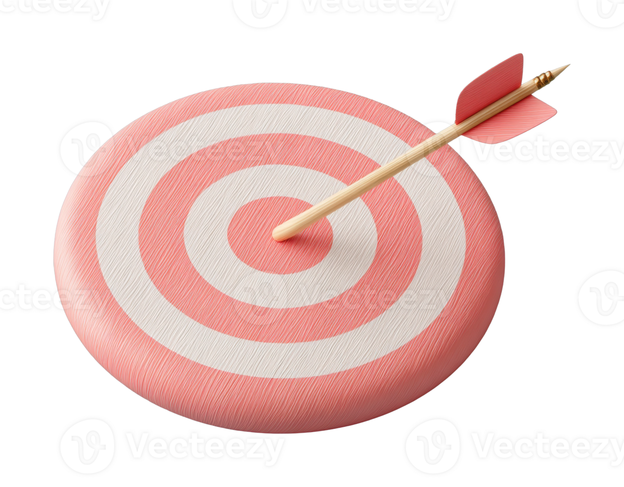 Bullseye with arrow in center of red and white target png