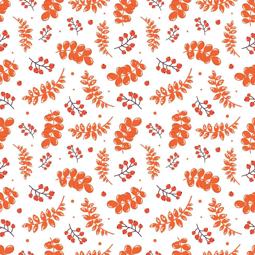 Orange floral pattern on white background vector
