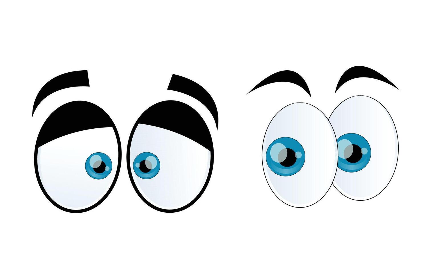 Funny Cartoon Eyes with Eyebrows vector