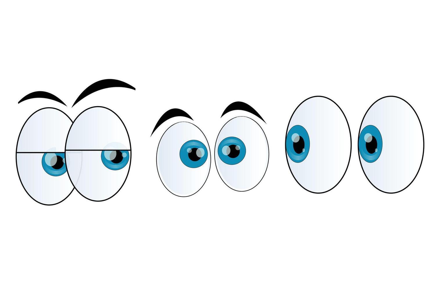 Comic Style Eyes with Eyebrows Illustration vector