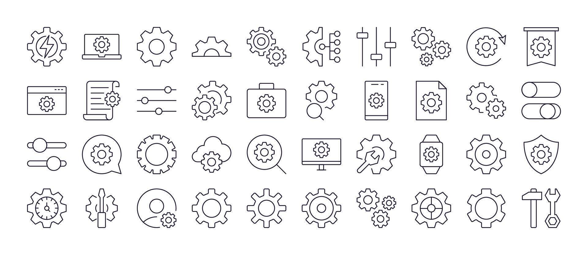 gear icons for technology and settings vector