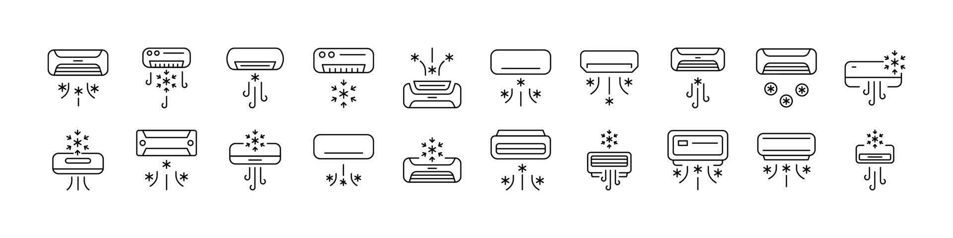 Air conditioner icons in minimalist design vector