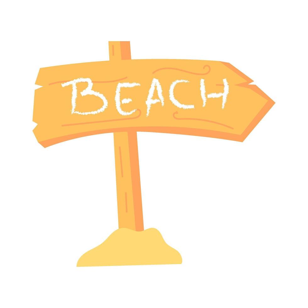Directional Beach Sign for Summer Travel vector