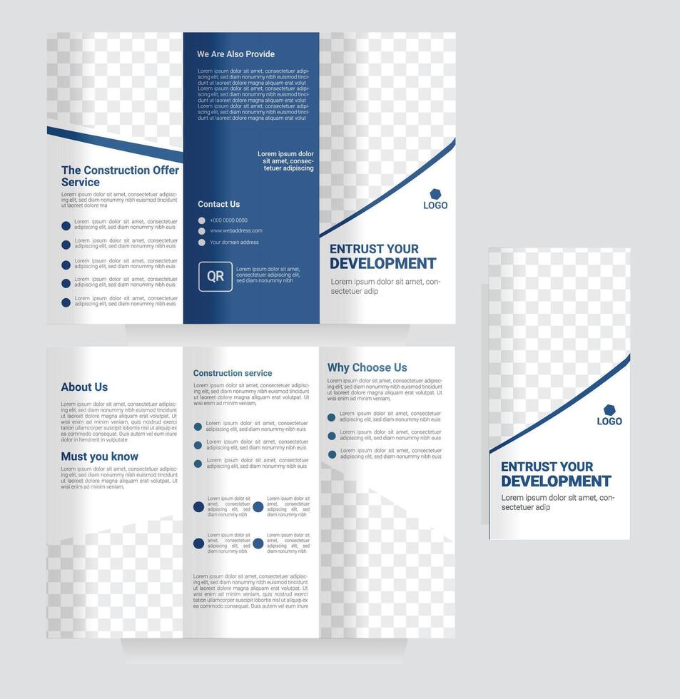 Brochure showcasing construction services vector